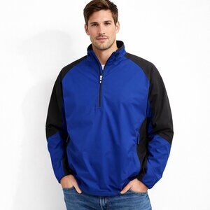 Cutter & Buck WeatherTec Men's XXL Blue Black 1/4 Zip Pullover Jacket